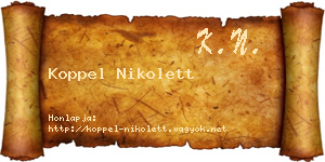 Koppel Nikolett névjegykártya